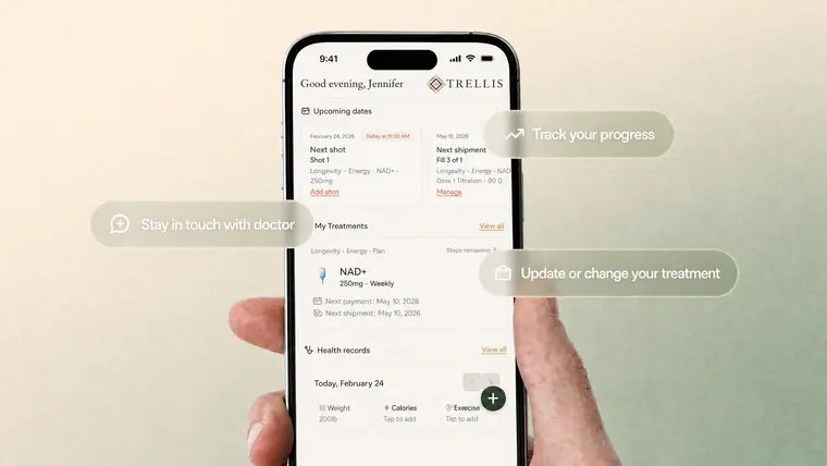 Trellis patient app — treatments, shots and health records on iPhone